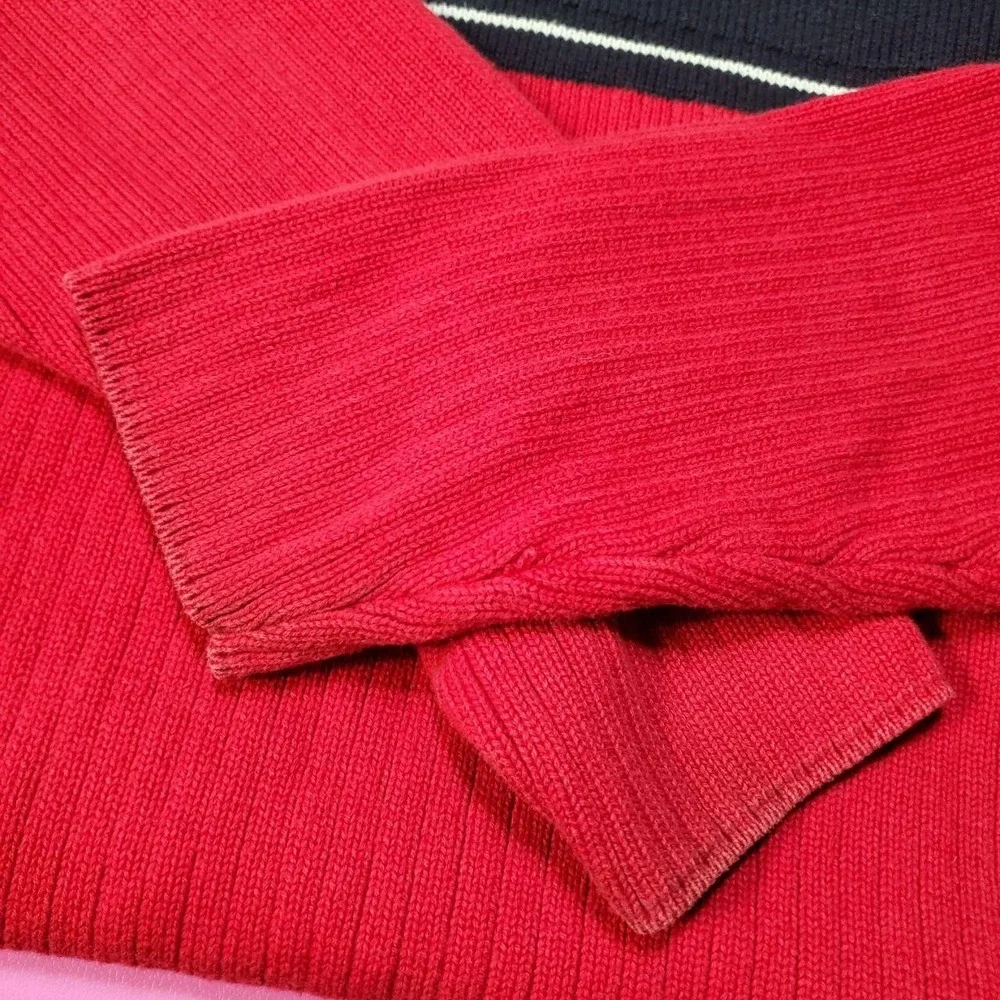 VTG Ralph Lauren Polo Jeans Co Sweater Mens Large Red USA Flag Cotton‎ Y2K Retro